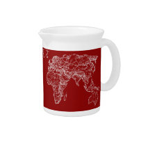 Map atlas in bright scarlett pitcher