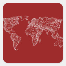 Map atlas in bright scarlett stickers