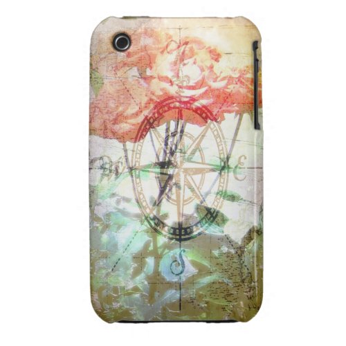 Map, Compass, Roses iPhone Case-Mate Barely There casematecase