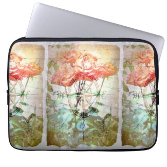 Map, Compass, Roses Laptop Sleeves