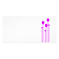 Map long invitation flower tulip love purple pink photo greeting card