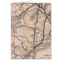 Map Montreal and Boston Air Line Greeting Card