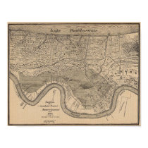 Map New Oleans 1849 Flood posters