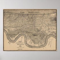 Map New Oleans 1849 Flood posters