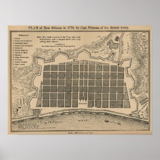 Map New Orleans 1770 print