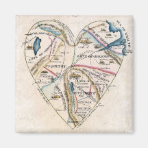 Map of a Womans Heart Fridge Magnet
