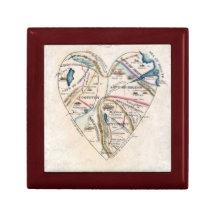 Map of a Womans Heart Jewelry Boxes