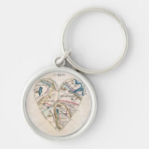 Map of a Womans Heart Key Chain