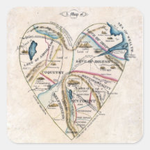 Map of a Womans Heart Square Sticker