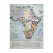Map of Africa showing Treaty Boundaries, 1891 Postcard