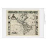 Map of America by Frederick de Wit 1660 cards
