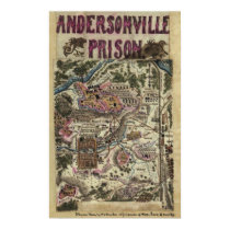 Map of Andersonville Prison Civil War posters