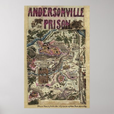andersonville prison pictures. Map of Andersonville Prison
