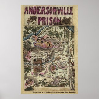 Map of Andersonville Prison Civil War print
