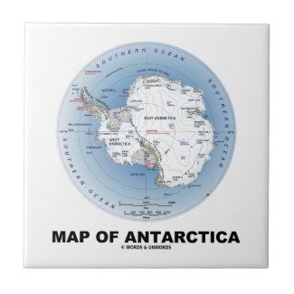 Map Of Antarctica (Geography) Ceramic Tile