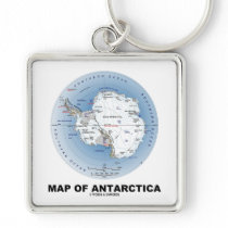 Map Of Antarctica (Geography) Key Chain