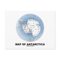 Map Of Antarctica (Geography) Post Card
