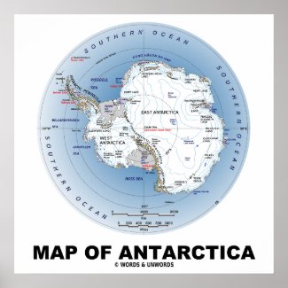 Map Of Antarctica (Geography) Print