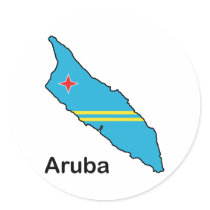 Map Of Aruba Round Stickers