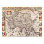 Map of Asia 4 Post Cards