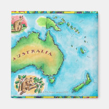 Map of Australia Refrigerator Magnet
