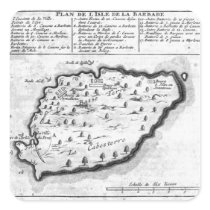 Map of Barbados Square Sticker