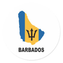 Map Of Barbados Sticker