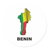 Map Of Benin Round Stickers