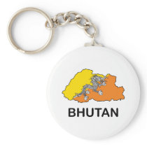 Map Of Bhutan Keychain