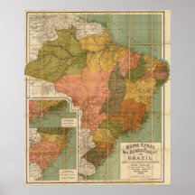 Map of Brazil Posters