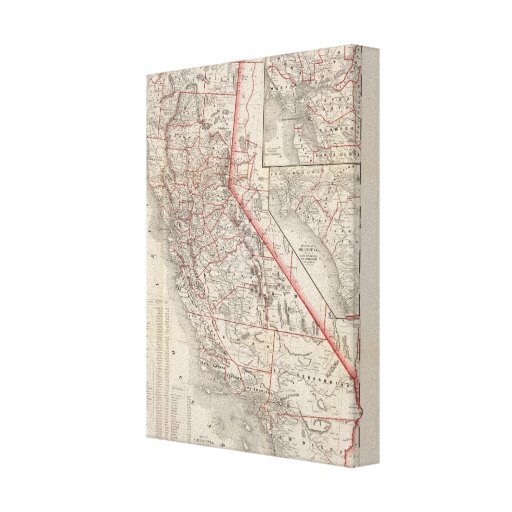 Map of California Gallery Wrap Canvas