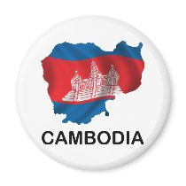 Map Of Cambodia Fridge Magnets