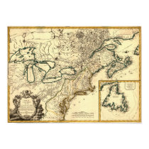 Map of Canada and the United States posters