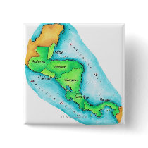 Map of Central America Pinback Buttons