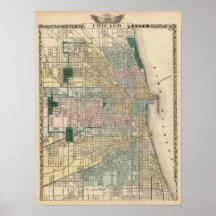 Map of Chicago City Print