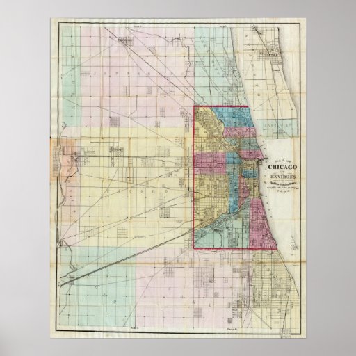 Map of Chicago Posters