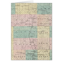Map of Clark County, State of Wisconsin Greeting Cards