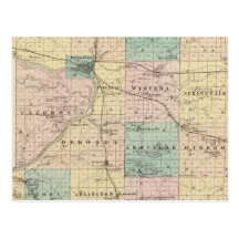 Map of Columbia County, State of Wisconsin Post Cards