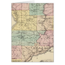 Map of Crawford County, State of Wisconsin Greeting Card
