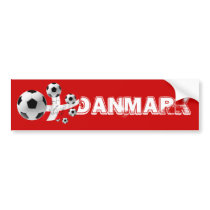 Map of Denmark soccer lovers flag and balls Bumper Sticker