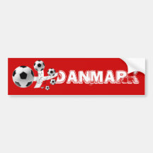 Map of Denmark soccer lovers flag and balls Bumper Sticker