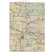 Map of Dunn County, State of Wisconsin Greeting Cards