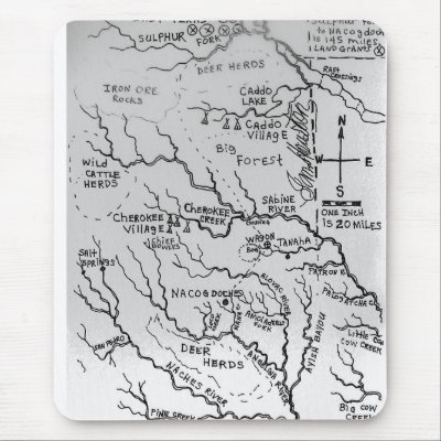 Map of East Texas 1836 Mouse Pads by Texasjoe10