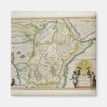 Map of Ethiopia showing five African states Refrigerator Magnet