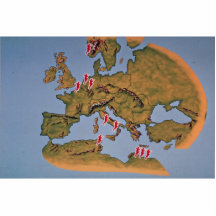 Map of Europe, where the guards operated during Wo Acrylic Cut Outs
