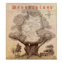 Map of Germany. Style of an old engraving. posters