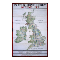 Map of Great Britain - Defend It posters