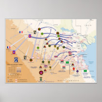 Map of Ground Operations of Operation Desert Storm Posters