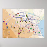 Map of Ground Operations of Operation Desert Storm Posters