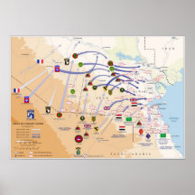 Map of Ground Operations of Operation Desert Storm Posters